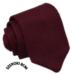 Krawat knit jednolity bordowy szeroki
