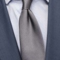 Krawat szary jednolity koszula