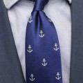 krawat jedwabny granatowy kotwice koszula 2
