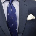 krawat jedwabny granatowy kotwice koszula 3