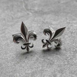 Spinki mankietowe srebrna lilia (fleur de lis 2)