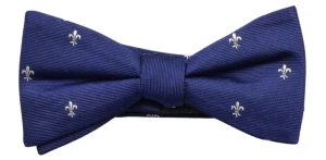 Mucha jedwabna granatowa fleur de lis