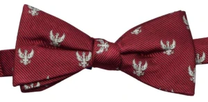 Bowtie 100% Silk Red with White Eagle