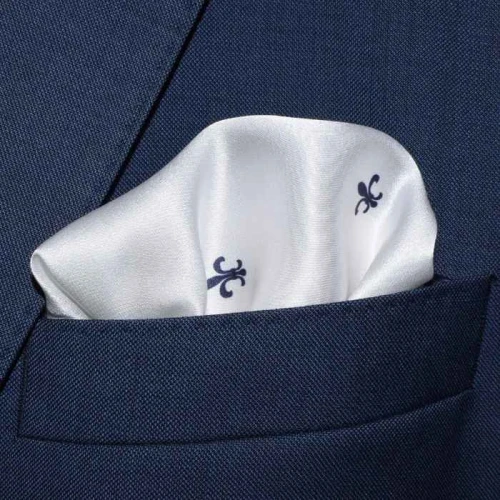 Poszetka jedwabna lilia fleur de lis koszula 2