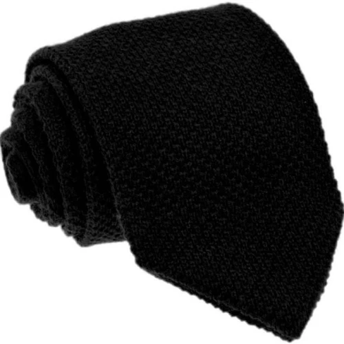 Krawat knit jednolity czarny