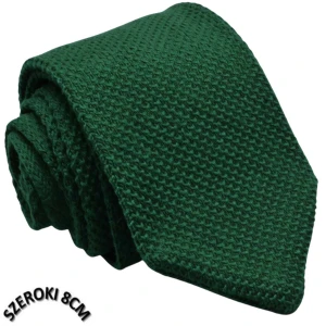 Krawat knit jednolity zielony szeroki