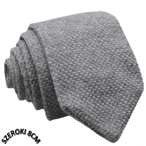Krawat knit jednolity szary