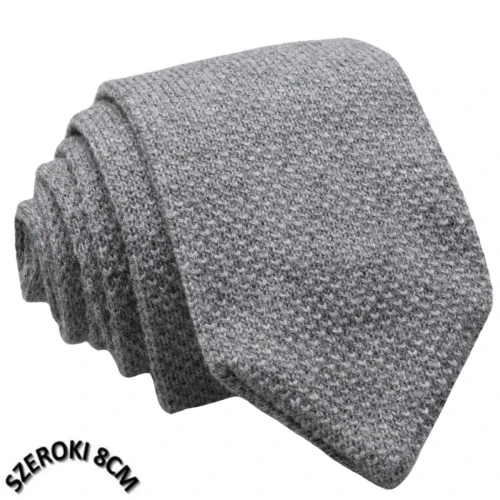 Krawat knit szary szeroki