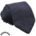 Krawat knit jednolity szary ciemny