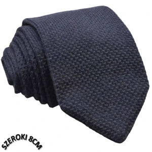 Krawat knit jednolity szary ciemny