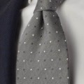 krawat szary w kropki jedwabny wełniany koszula