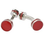 Spinki do mankietów czerwone z dwoma tarczami