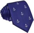 krawat jedwabny granatowy kotwice