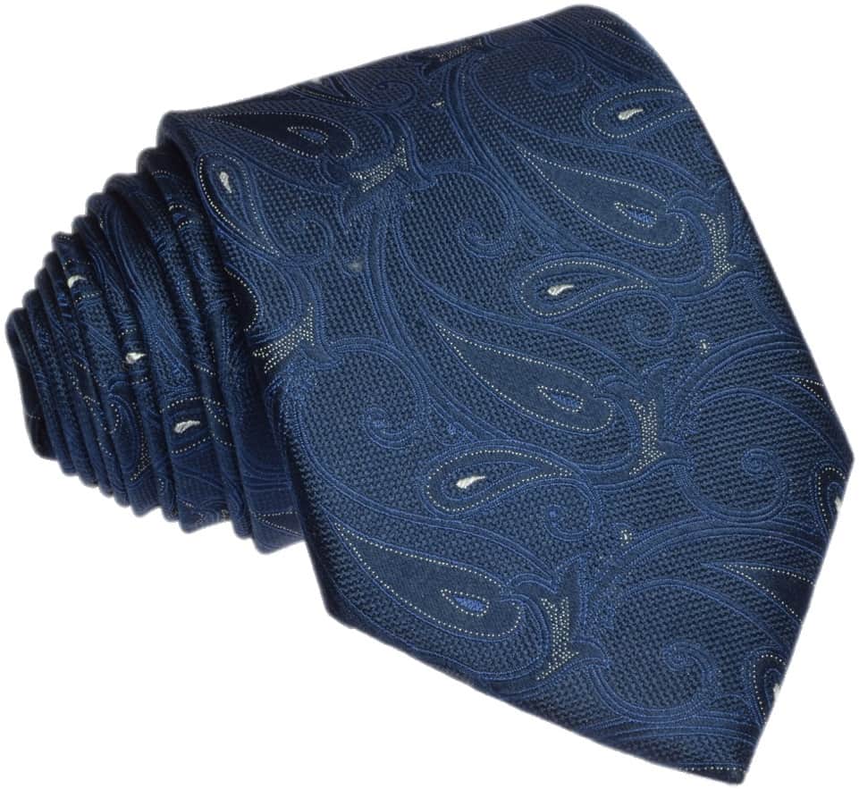 Krawat jedwabny paisley granat (4)