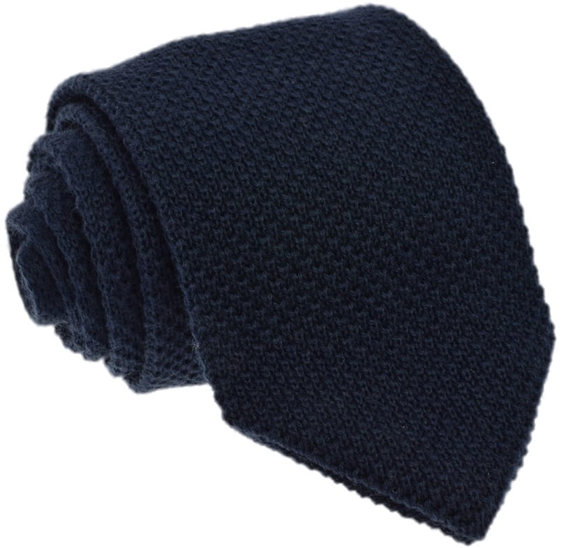 Krawat knit jednolity granatowy (2)