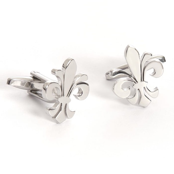 Spinki mankietowe srebrna lilia (fleur de lis)
