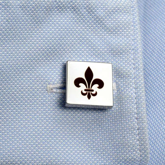 Spinki do mankietów lilia (fleur de lis) grawer