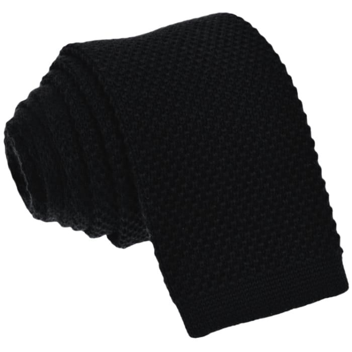 Krawat knit jednolity czarny