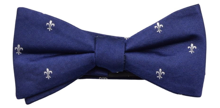 Mucha jedwabna granatowa fleur de lis