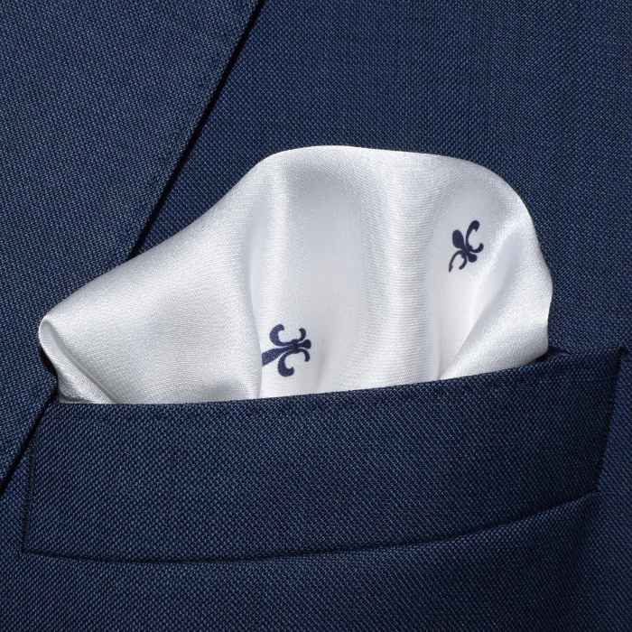 Poszetka jedwabna lilia  (Fleur de lis)